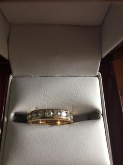 Yellow gold diamond anniversary band