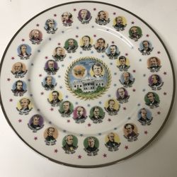 Antique Presidential Plate Extra Large Ceramic Plate 