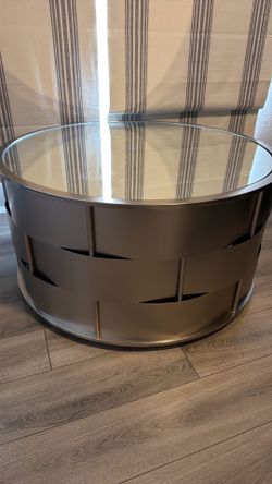 mirrored metal contemporary table