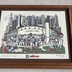 VTG 1986 Chicago White Sox Comiskey Park Etched Alabaster Eugene Andreyev /5000