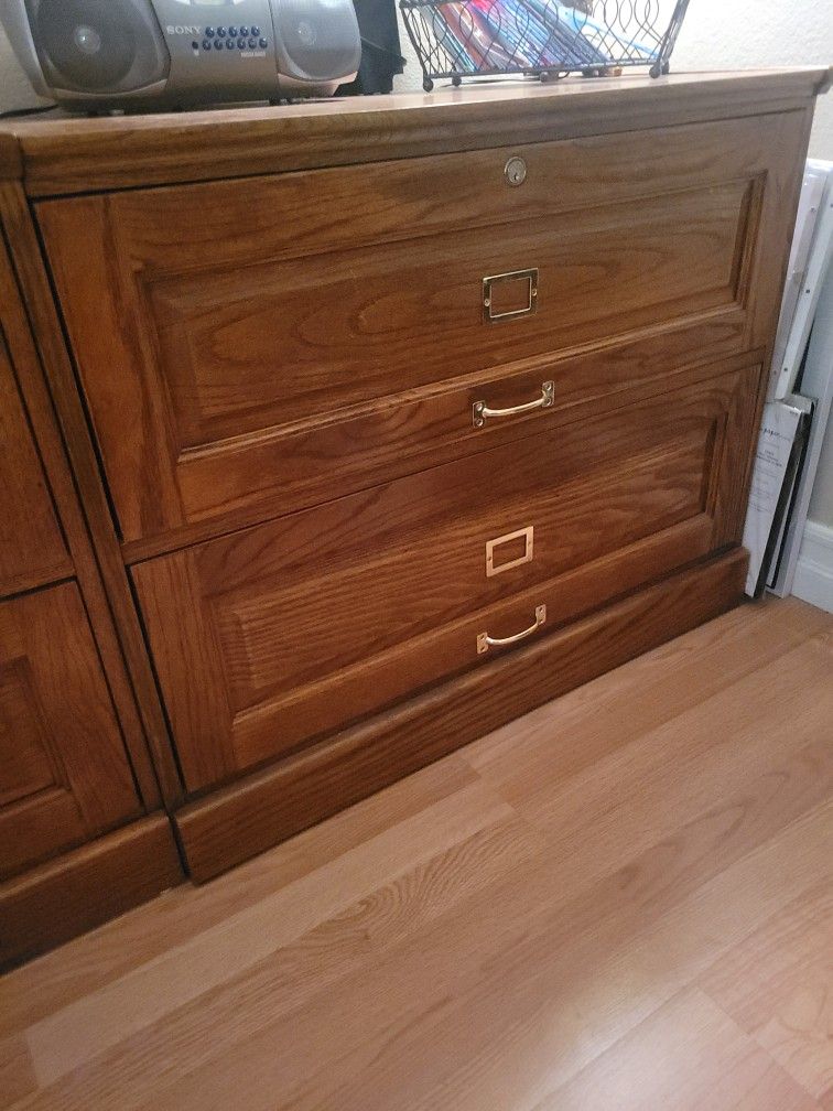 Set Of Two Wood  Lateral File Cabinets/ Credenza's