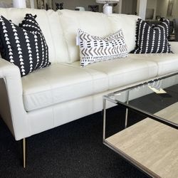 Real Top Grain Leather American Made Sofa 