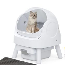 Caja de arena autolimpiante para gatos para múltiples gatos, caja de arena autolimpiante con diseño de tapa abierta y protección de seguridad integrad