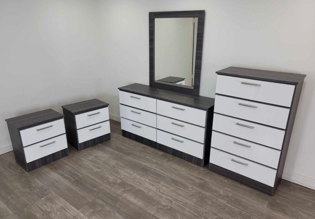 Dresser with Mirror, Chest and Nightstands ⚜️ Cómoda con Espejo, Gavetero y Mesitas de Noche 🚚[Fast-Delivery]💨