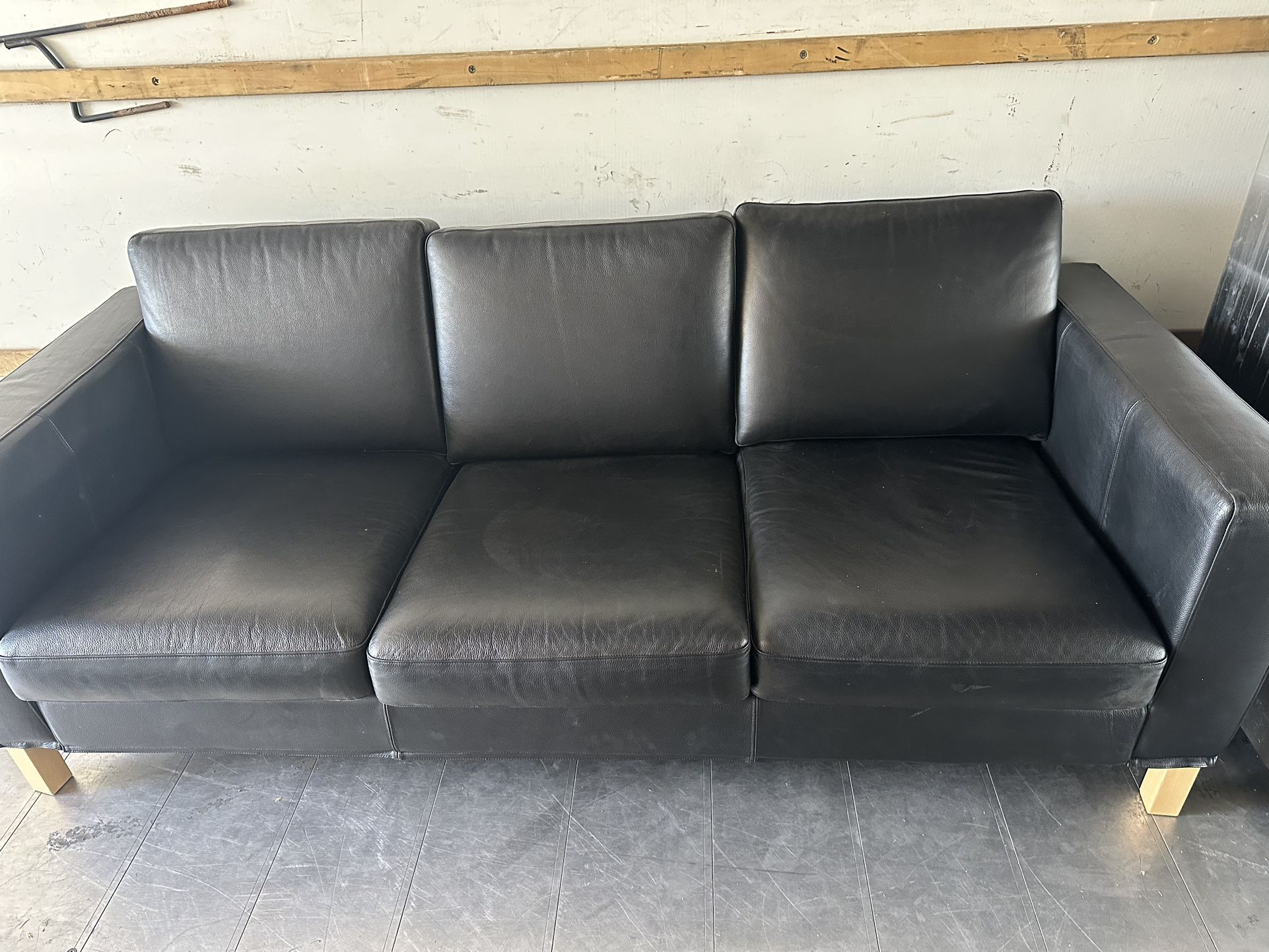 Like New Black Leather Couch
