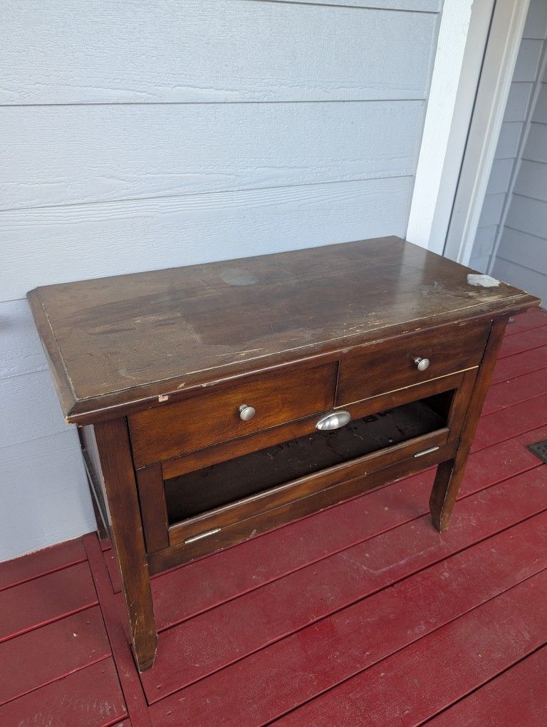 Dark Wood TV Stand With drawers