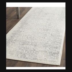 3ft X 6ft SAFAVIEH Adirondack Collection 2'6" x 6' Ivory / Silver ADR109C Oriental Distressed Non-Shedding Living Room Entryway Foyer Hallway Bedroom 