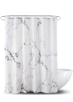 Water resistant marble look shower curtain - brand new