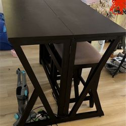 Folding dining table and Two stools