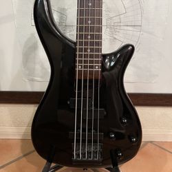 5 String PJ Electric Bass Guitar Highly Polished Deep Copper-Sparkle Black LX205B by Rogue NEW BONE NUT High Mass Bridge FULLY SET UP FREE TUNER