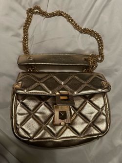 Aldo gold quilted handbag