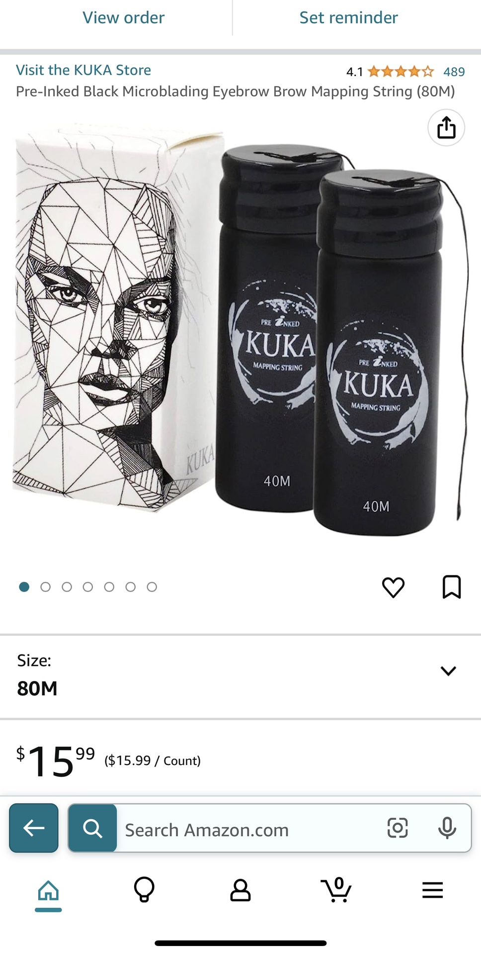 Pre-Inked Black Microblading Eyebrow Brow Mapping String (80M)