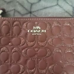 Coach Burgundy Zippered Wristlet Women's Wallet/ID/Change Etc.