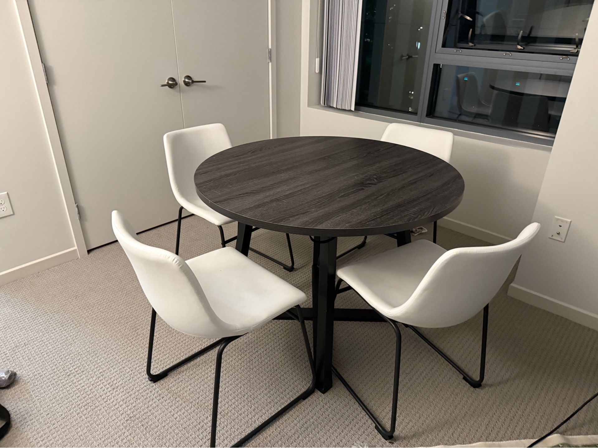 Modern wooden table with 4 luxury chairs