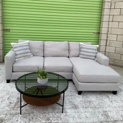 *Free Delivery* Gray Living Spaces Sectional Reversible Chaise