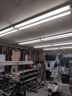 8' fluorescent lights with daylight bulbs