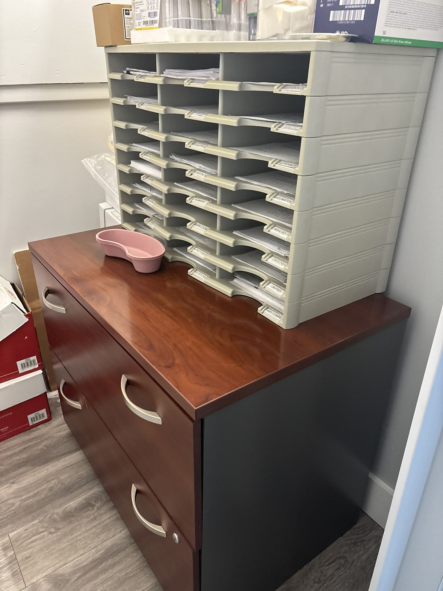 File Cabinet And Mail Sorter 