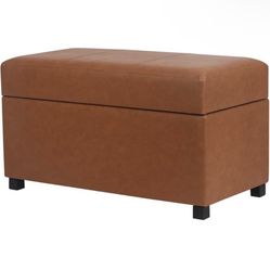 Orange Storage Ottoman