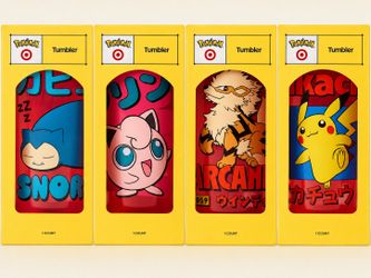 Pokémon x Target 20oz Tumbler Set (Snorlax Jigglypuff Arcanine, & Pikachu)