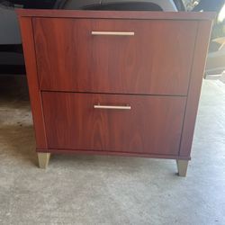 Modern Cherry Wood 2-Drawer File Cabinet / Side