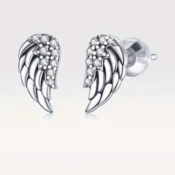 Angel Wings Earrings Sterling Silver 925