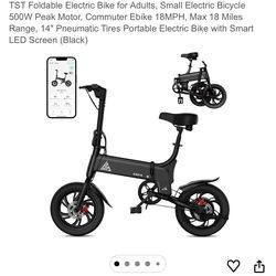 Ebike for adults, small electric bike 500W, TST (black)