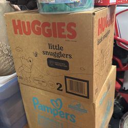 Huggies And Pampers Diapers Sealed Boxes. 552 Diapers For $50 New.