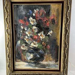 Eva N Mosonyi Oil Canvas Painting Flowers Floral Framed Art Work