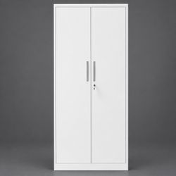 Noble House 70 in White Locking Cabinet