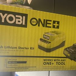 RYOBI ONE+ LITHIUM BATTERY AND CHARGER