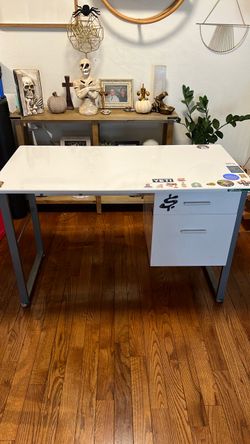 White Desk with Two Drawers