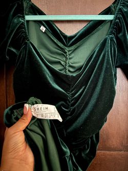$12 Dark green new SHEIN size medium ruched dress