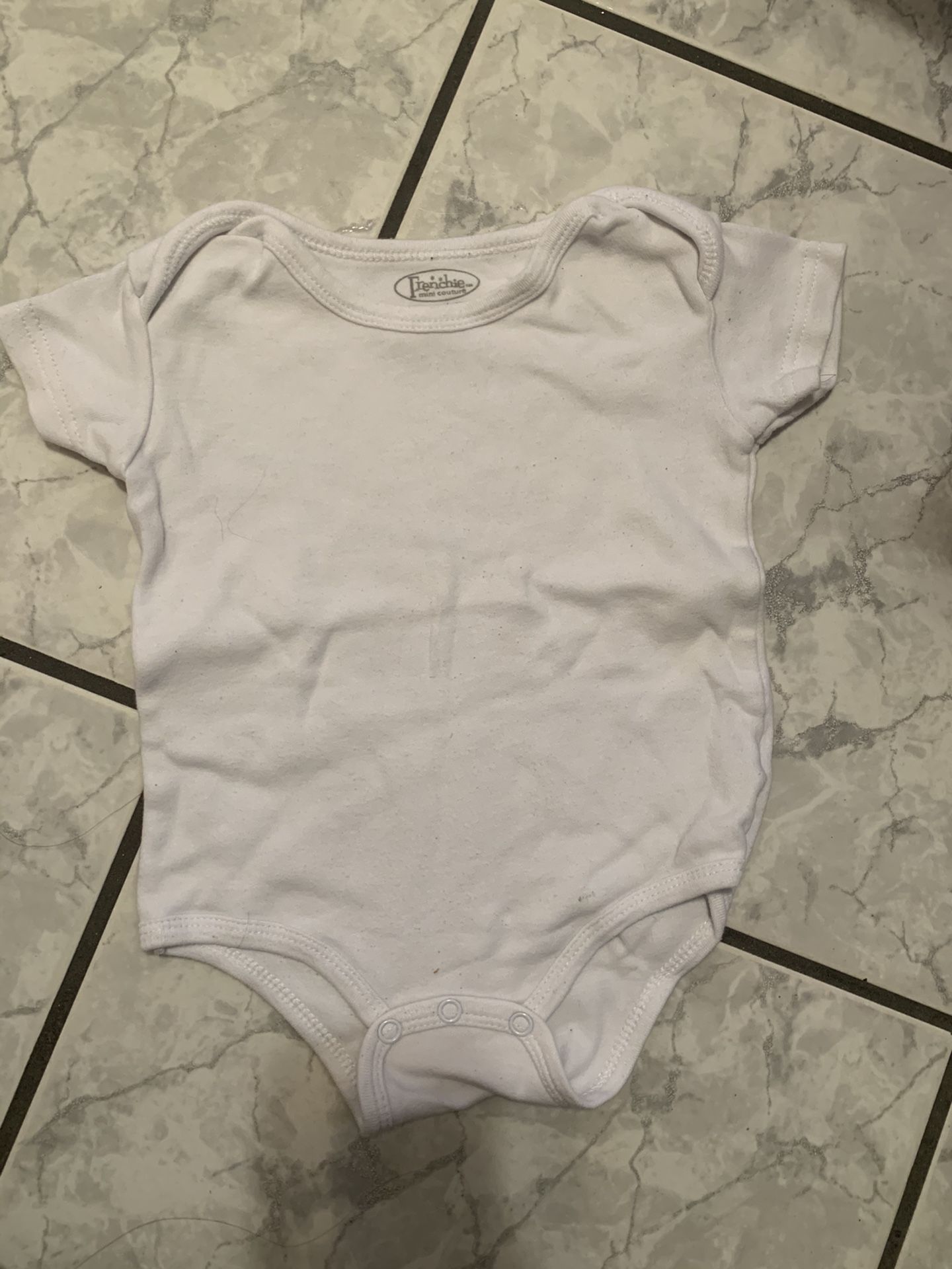 12 Months White Onesie