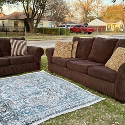 Signature Design Sofa/Love Seat Set By Ashley Furniture With Matching Pilllows Including Delivery