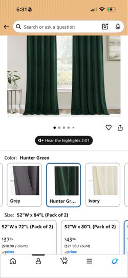 Green Velvet blackout curtains