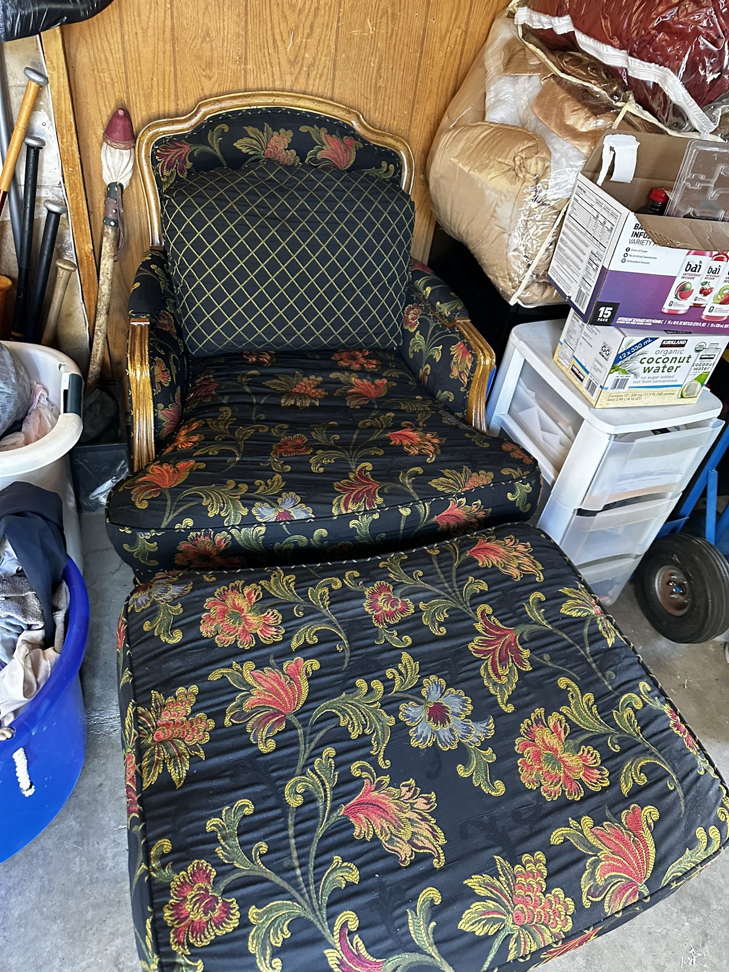 Antique Chair With Ottoman