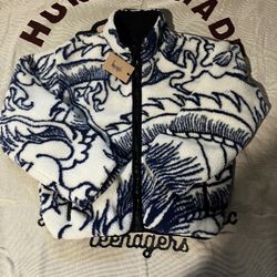 Stussy Reversible Dragon Fleece Size S 