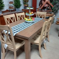Farmhouse Style Dining Table Set 