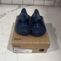 Mini Melissa Blue Glitter Flats