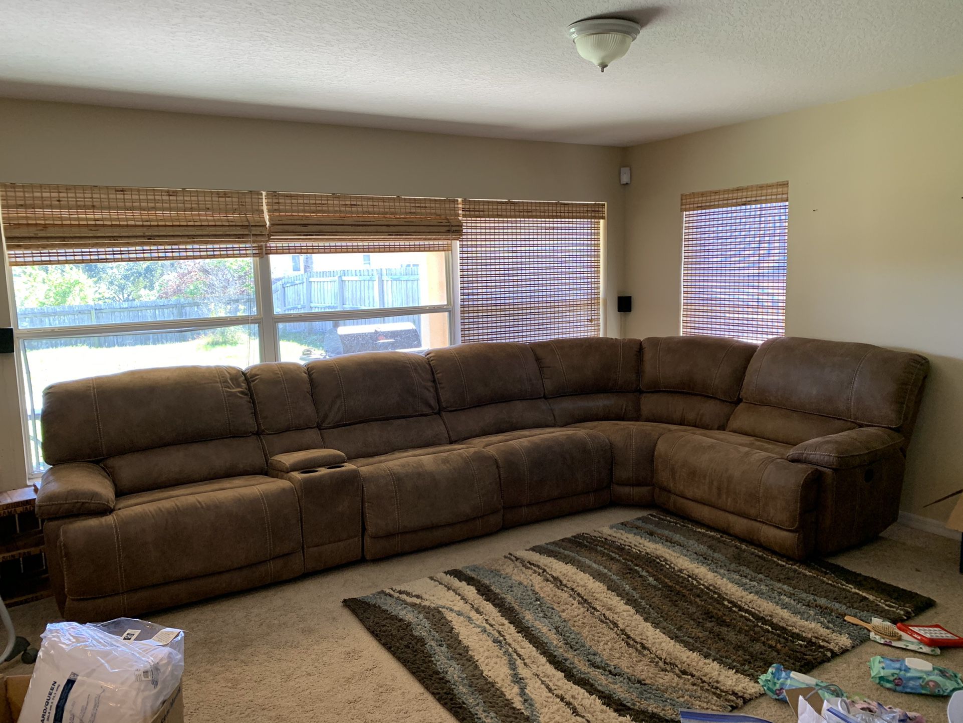 Brown Reclining Sectional Sofa