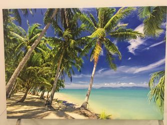 Tropical beach canvas 28”x39”