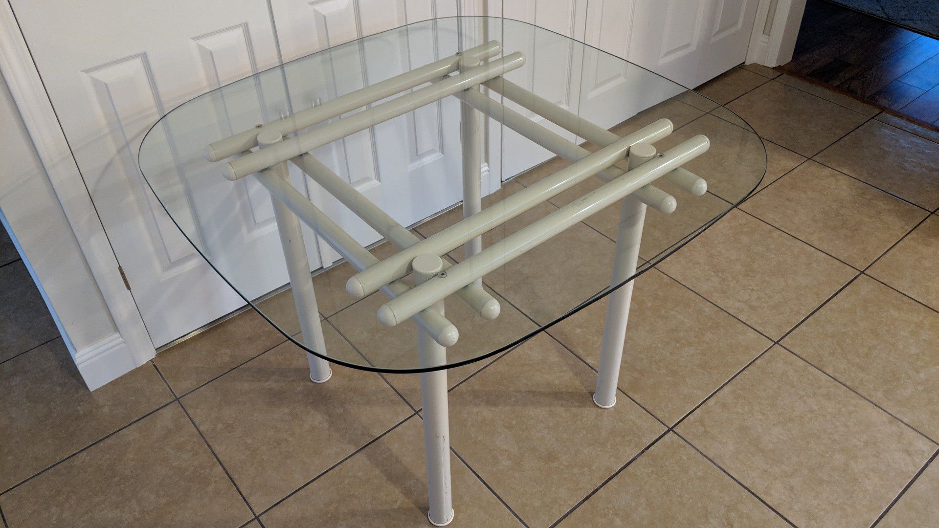 Glass top kitchen or dining table