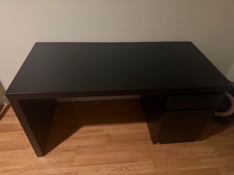 Black Office Desk with Drawers