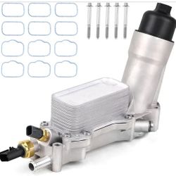 Upgraded Aluminum Engine Oil Filter Housing Oil Cooler Kit Fit for DODGE, JEEP, RAM & CHRYSLER Models