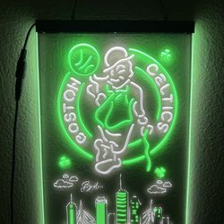 Boston Celtics Dual LED Neon Sign Light 8x12