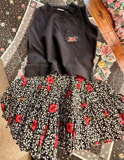 Three dresses plus Girls Black Floral Two-Piece Outfit