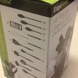 Brand new utensil set with revolving caddy (14 piece)