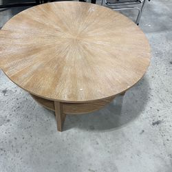 33.5" Round Wood Coffee Table,