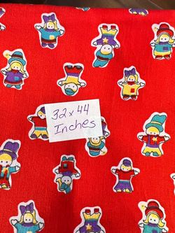 Cotton Fabric vintage red with cowboys