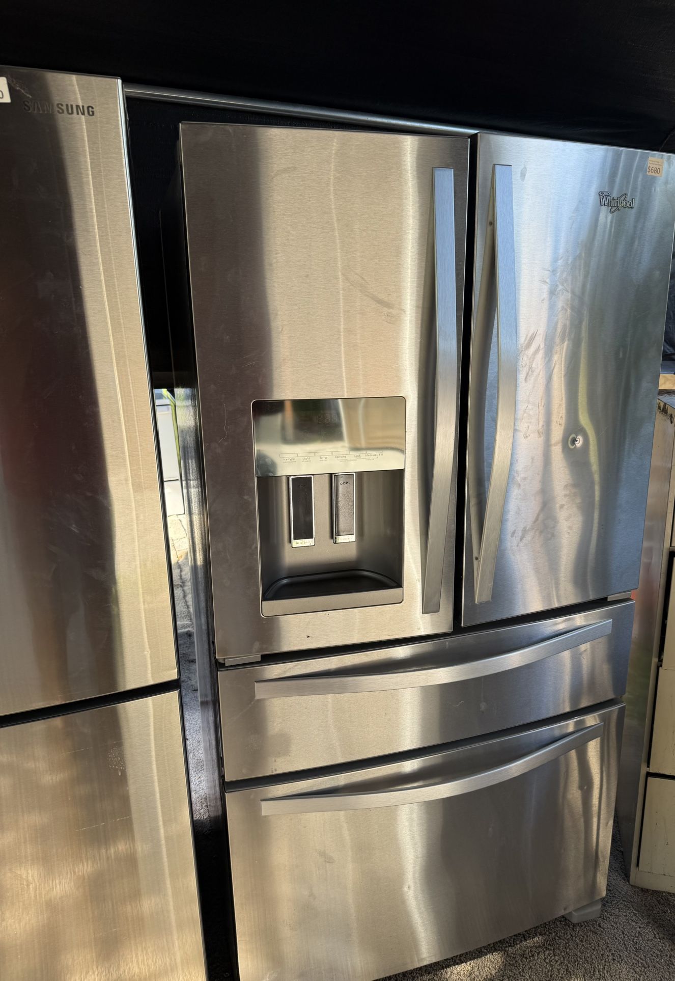 Whirlpool Fridge Stainless Steel/ Working Perfect / 2 Month Warranty / FREE DELIVERY UP TO 5 MILES